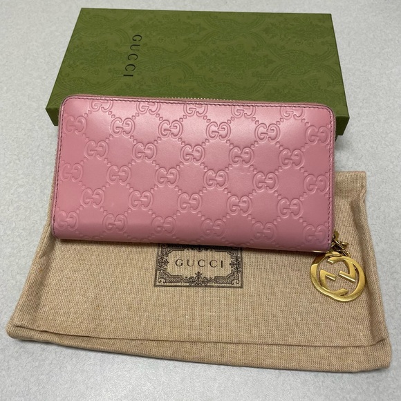 SOLD‼️Authentic Guccisima Pink Leather Zippy Wallet💓 - Picture 3 of 15